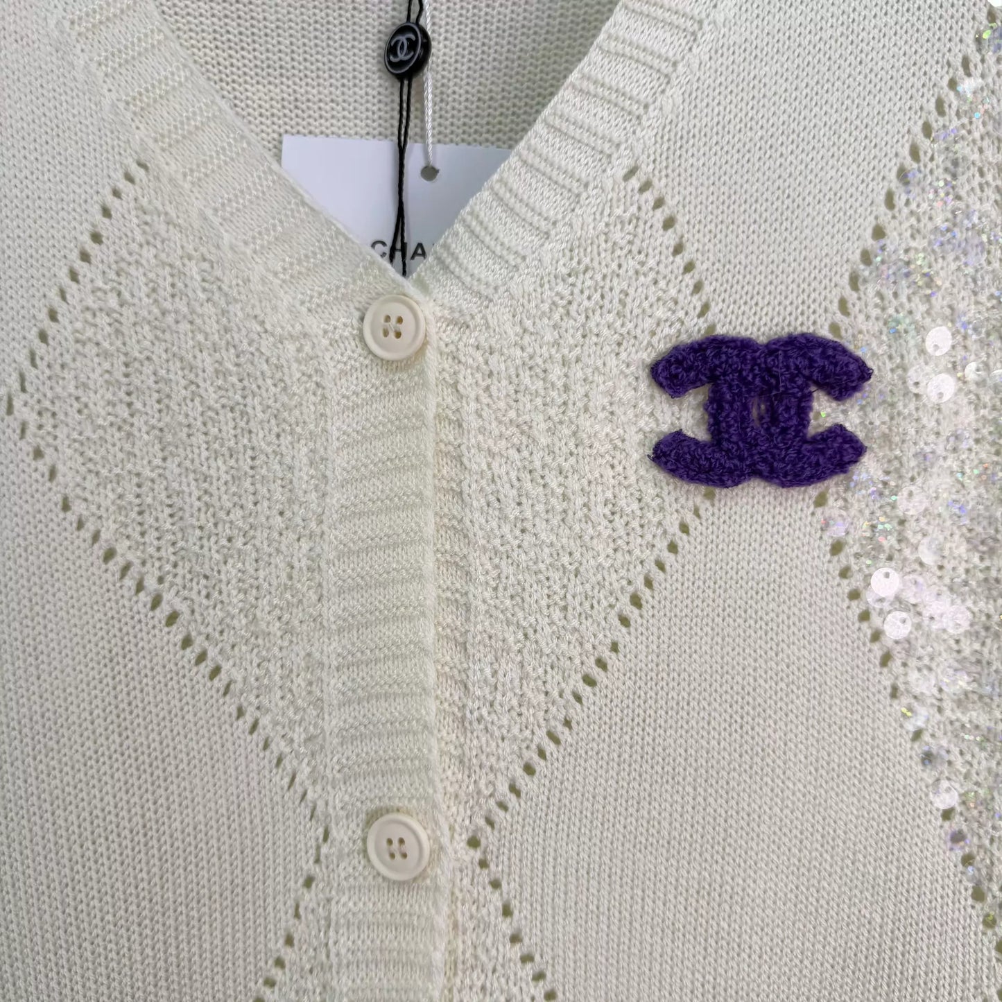 26ss Diamond Pattern Knit T-Shirt