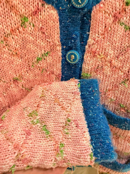 25fw Xiaoxiangfeng pink knitted cardigan（Medieval Series）