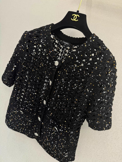 26ss Sequined Knit T-Shirt