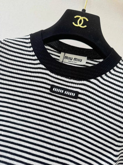 26ss Striped Knit Short-Sleeve T-Shirt