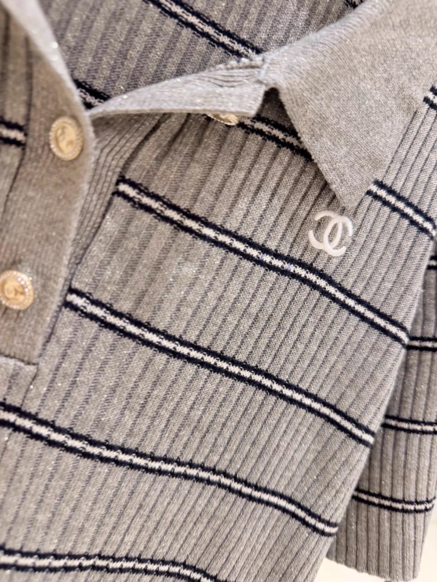 26ss Striped Knit Polo Shirt