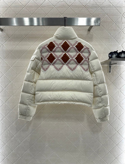 25fw Lingge embroidered spliced down jacket