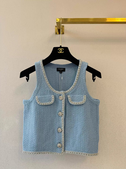 Blue Knitted Vest