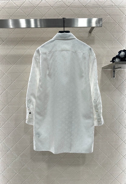25fw Silk scarf long shirt