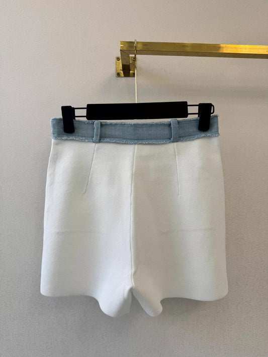 Patchwork Denim Shorts
