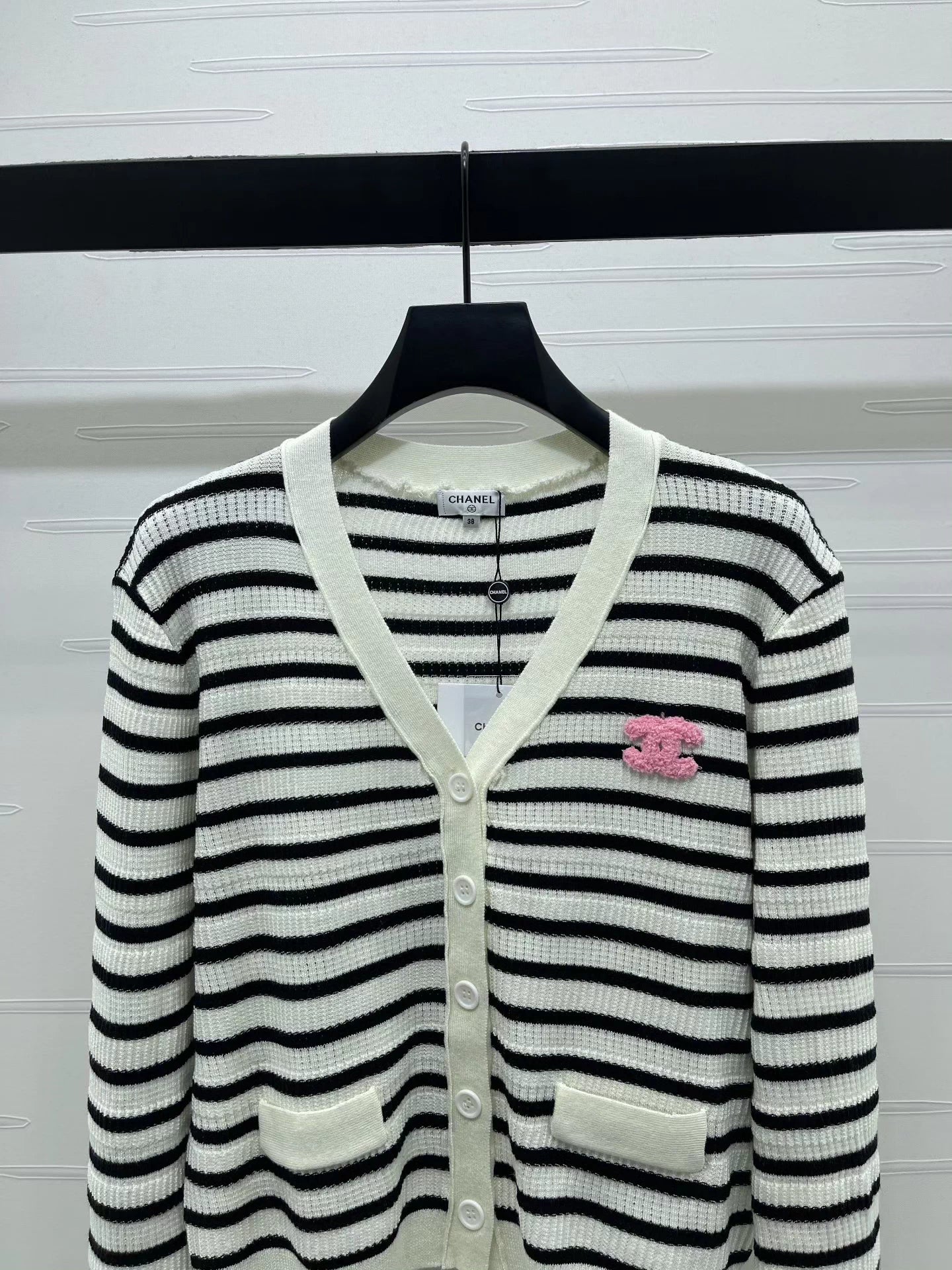 Striped V-neck Cardigan