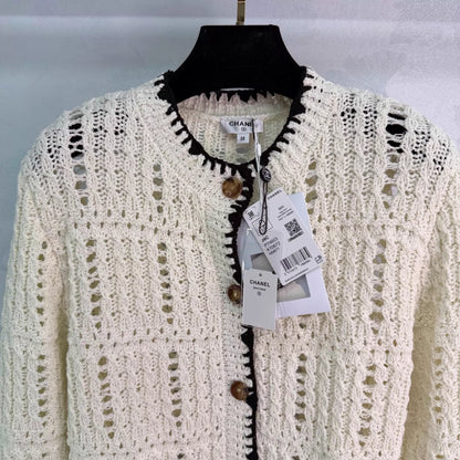 French-style crochet knit cardigan