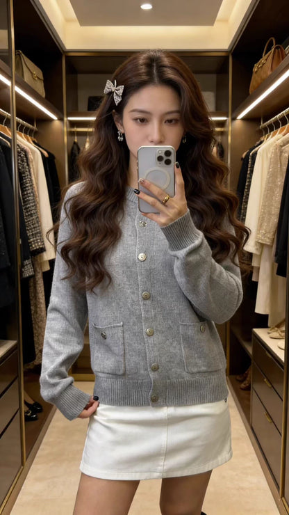 Single-breasted cardigan with pockets