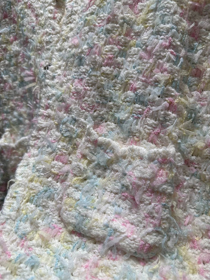 Rainbow fringe woven cardigan