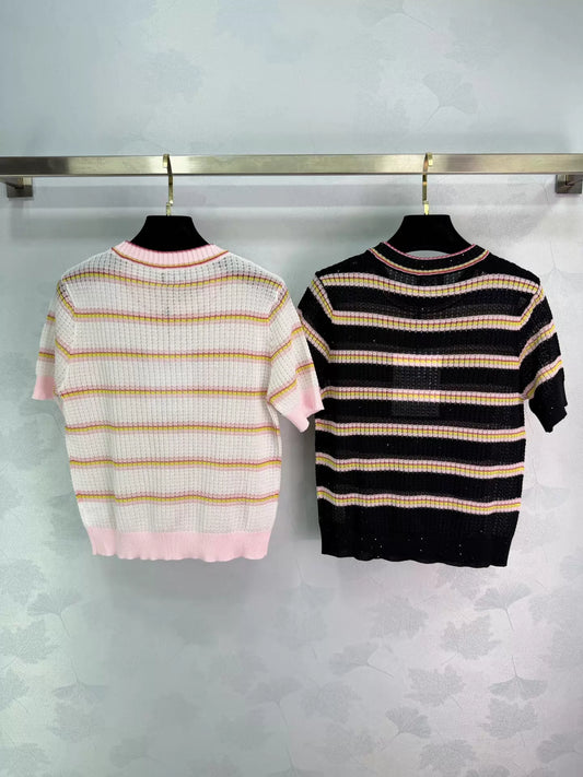 26ss Striped Knit T-Shirt