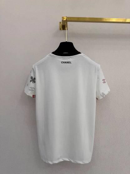 26ss All-over logo print short-sleeved T-shirt