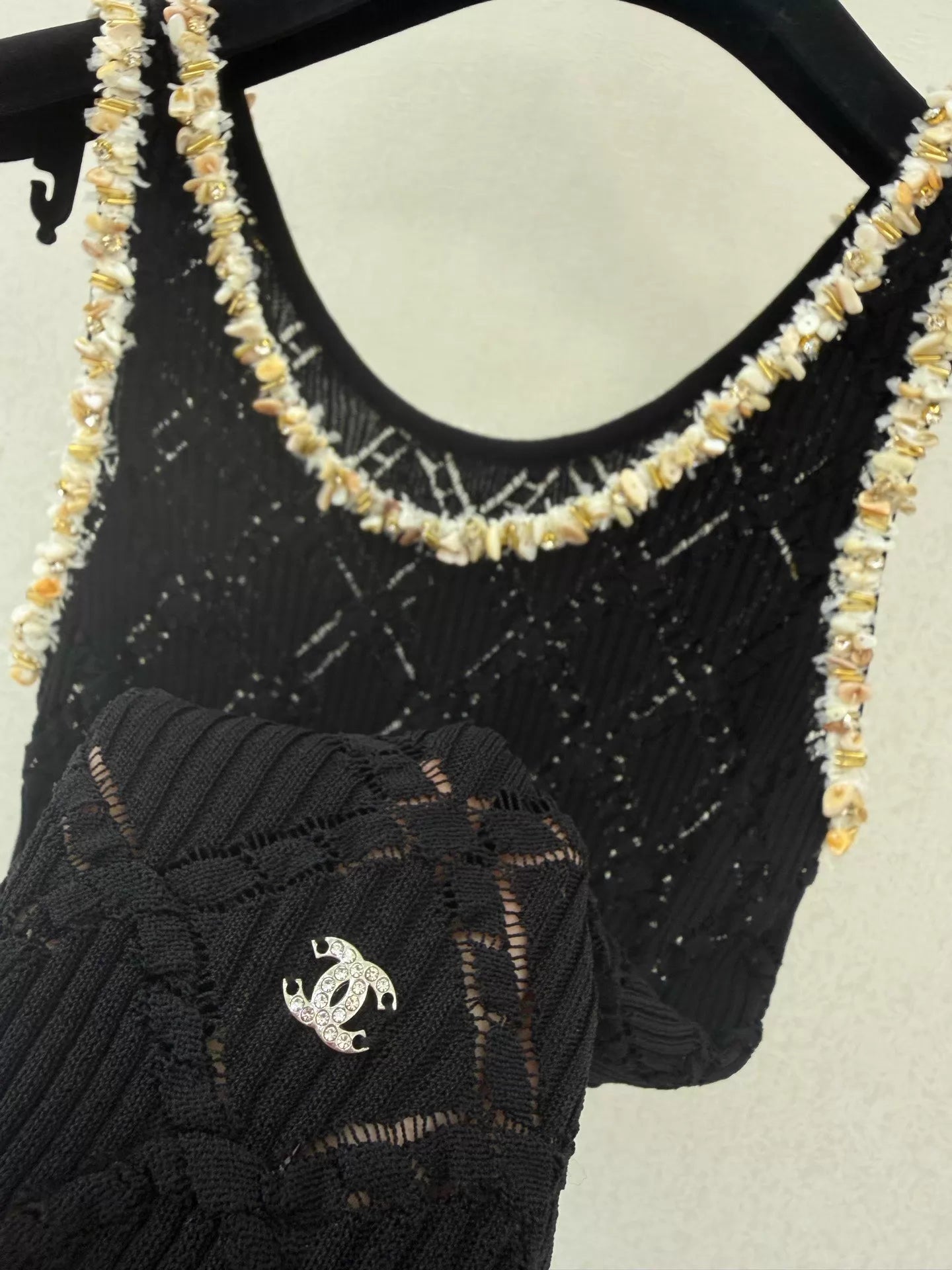 26ss Pearl-Edged Knitted Vest