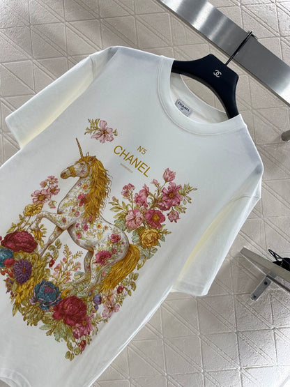 25fw Round neck printed T-shirt