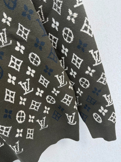 Full printed vintage knitted pullover sweater