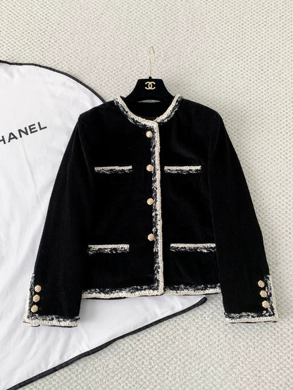 26 Black Silk-Blend Tweed Jacket