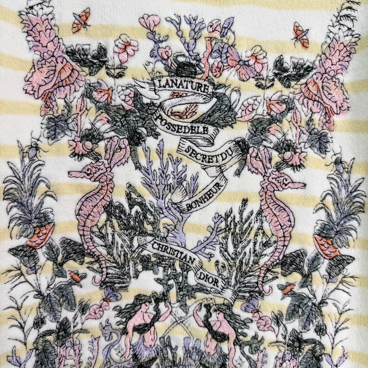 Striped Floral Short-Sleeve T-Shirt