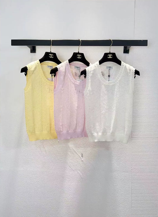 26ss Openwork Knit Sleeveless Vest