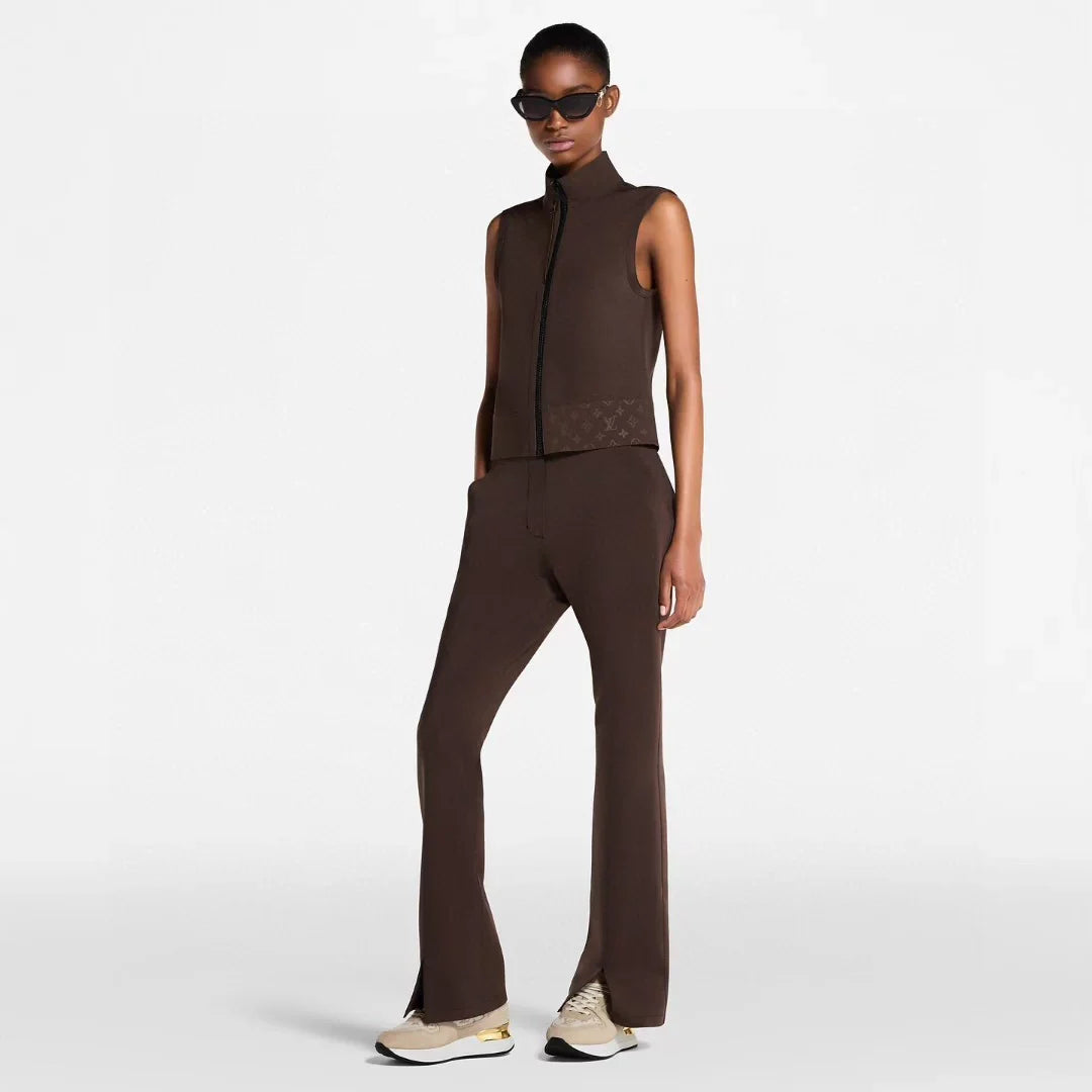 Zipper vest pants set
