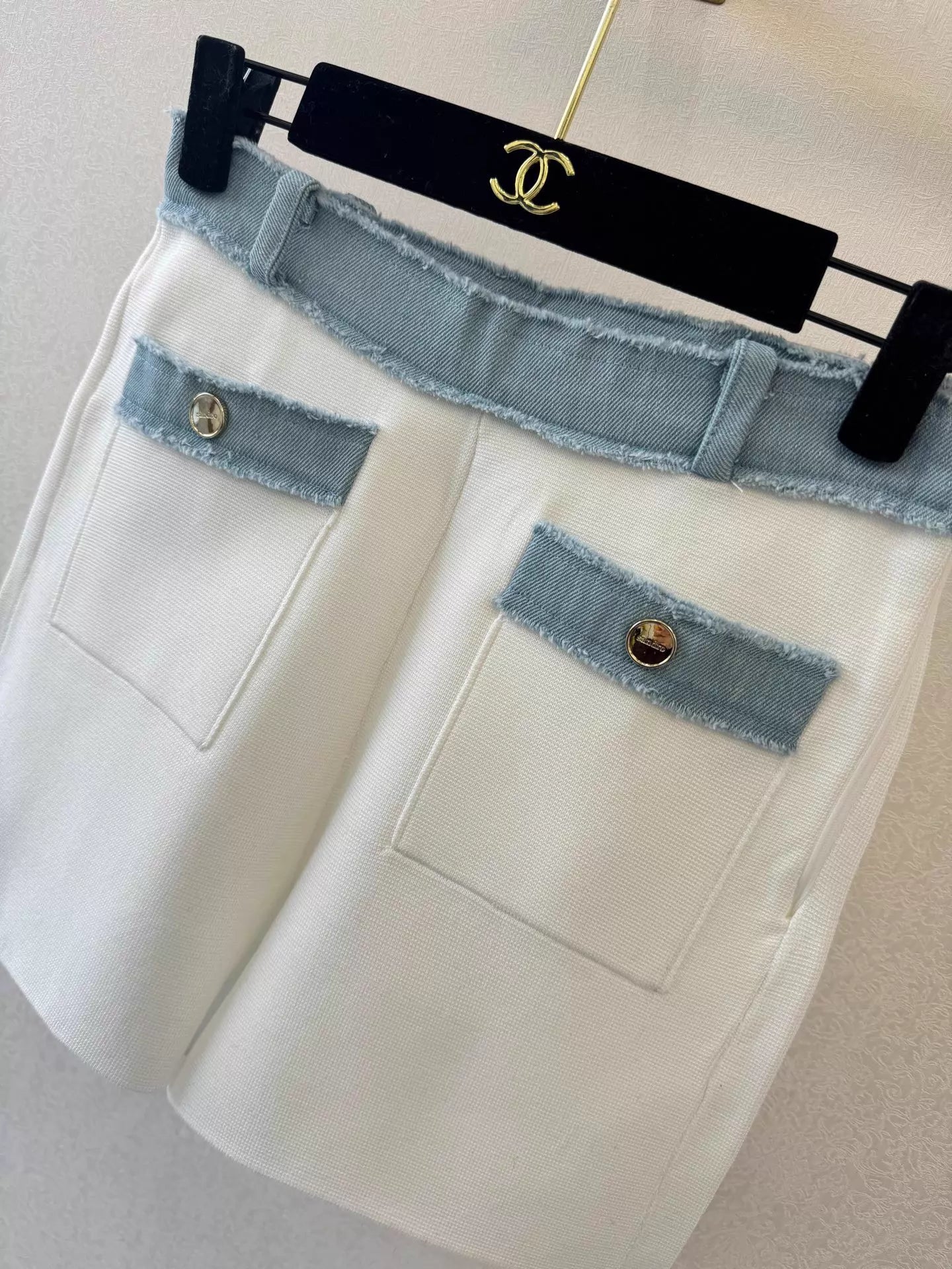 Patchwork Denim Shorts