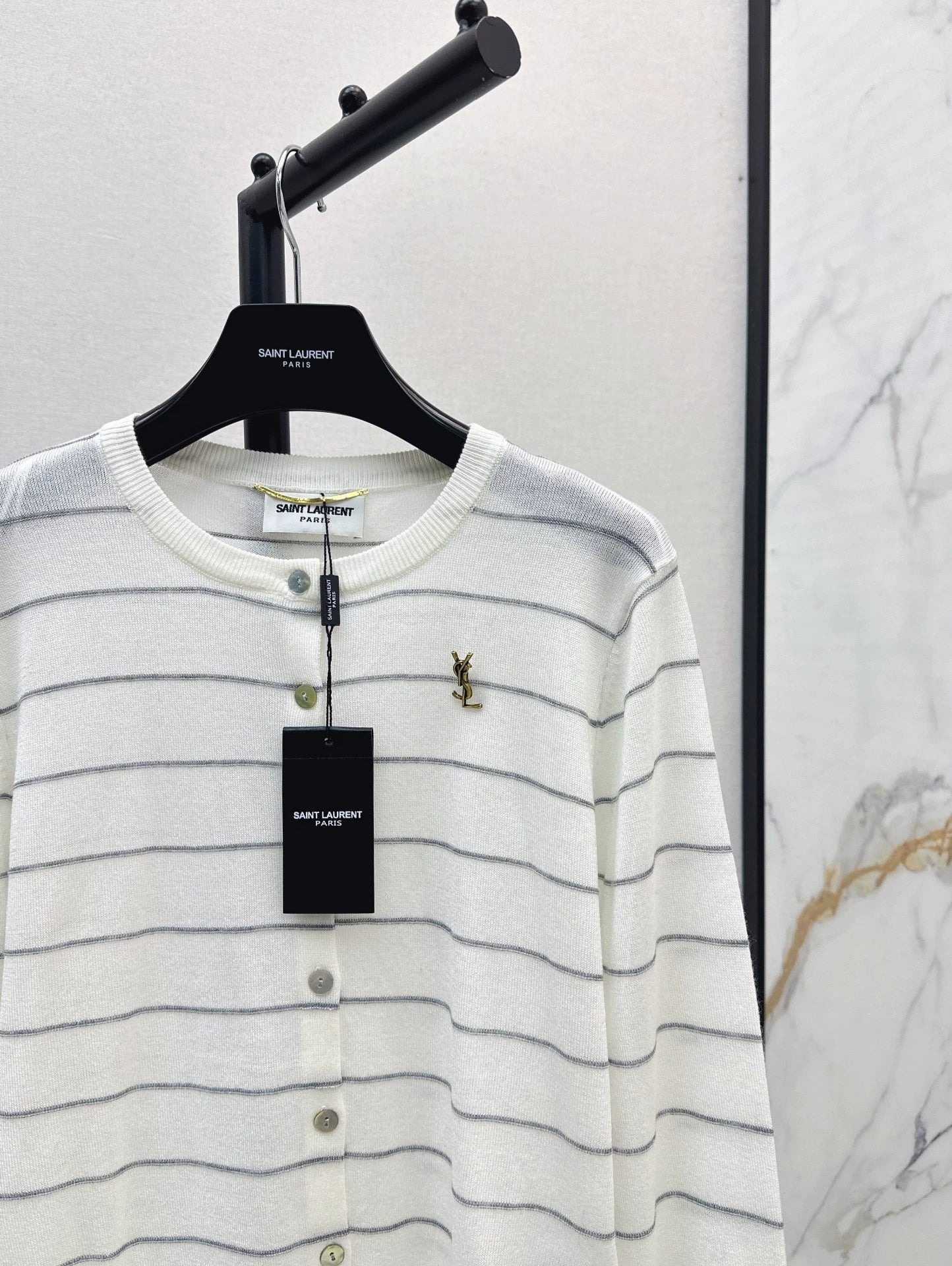 25fw Striped knitted cardigan