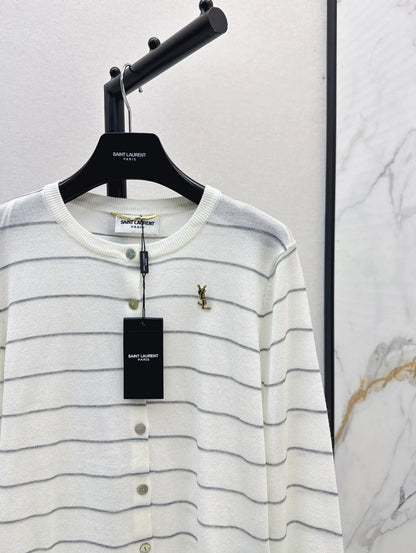 25fw Striped knitted cardigan