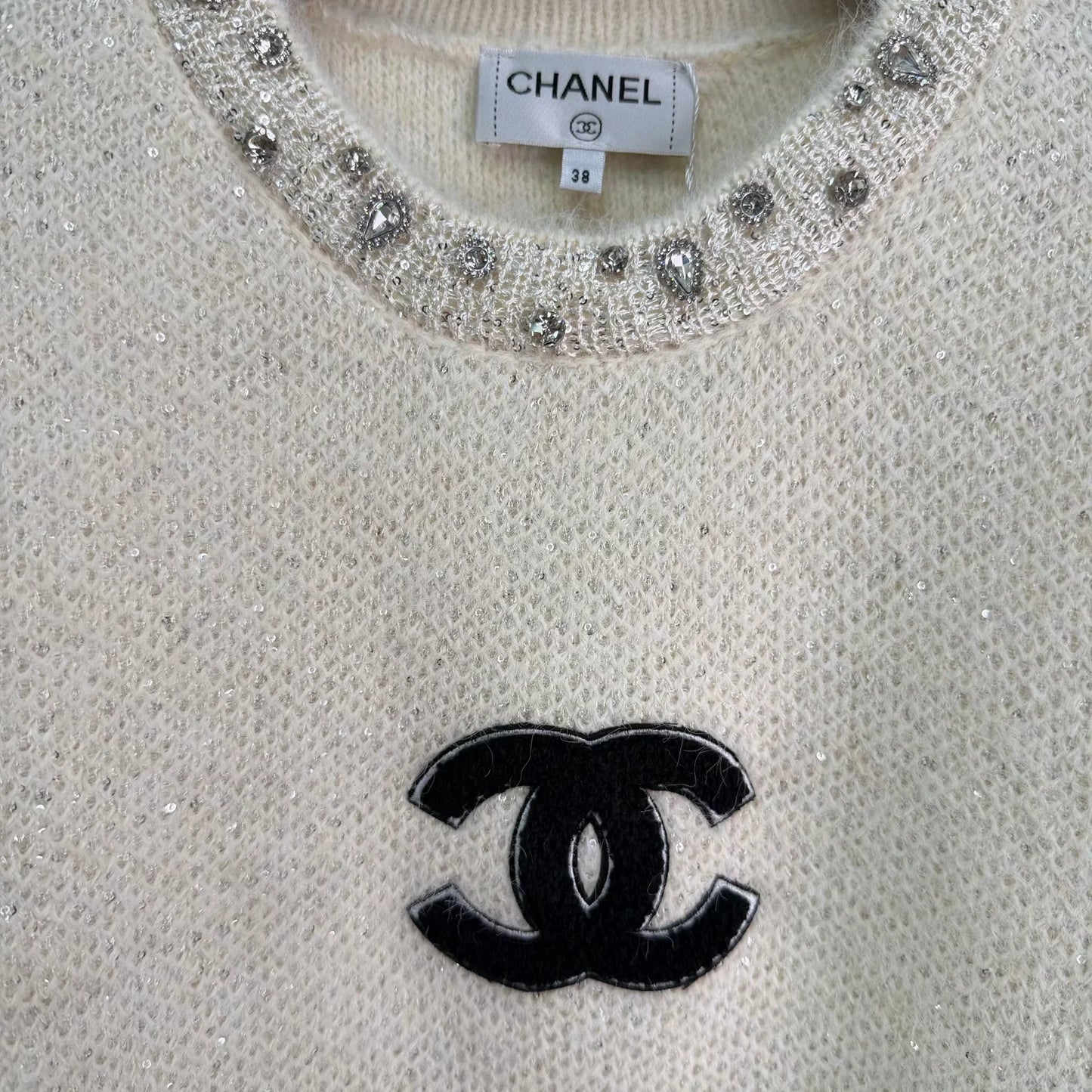 Rhinestone-embellished sweater