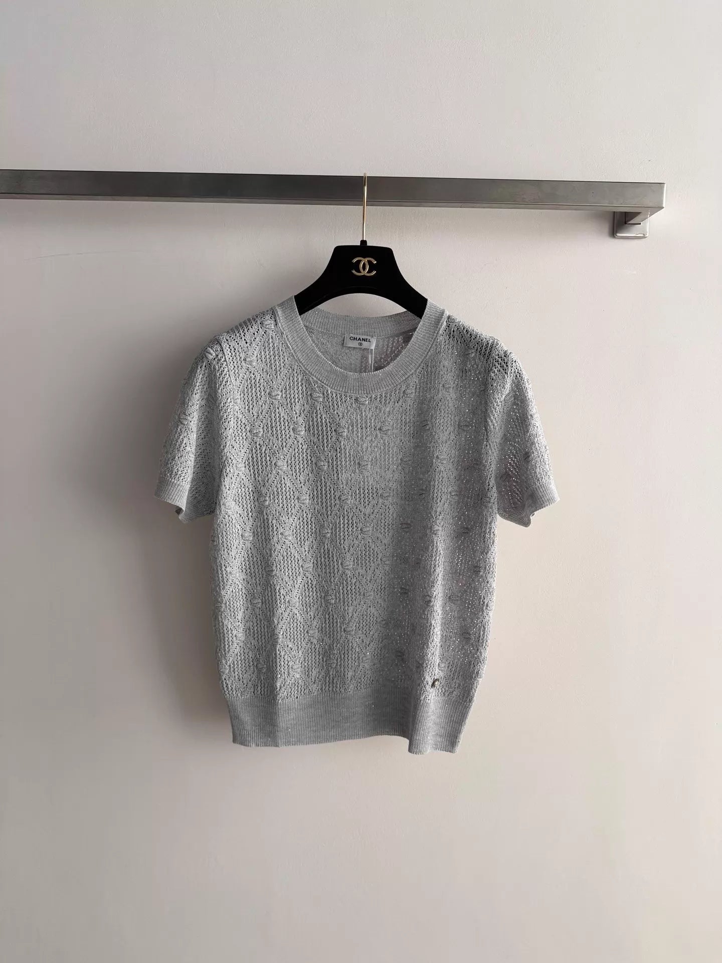 26ss Hollow-out knit T-shirt