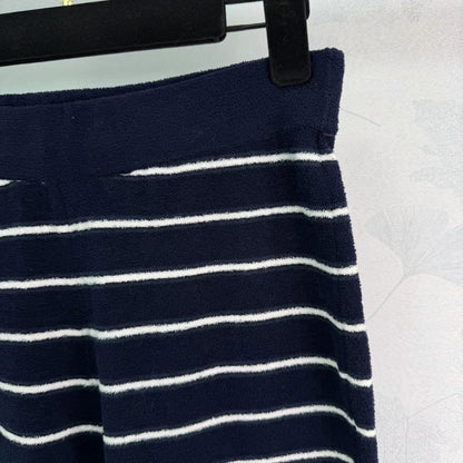 Striped Knit Flared Pants
