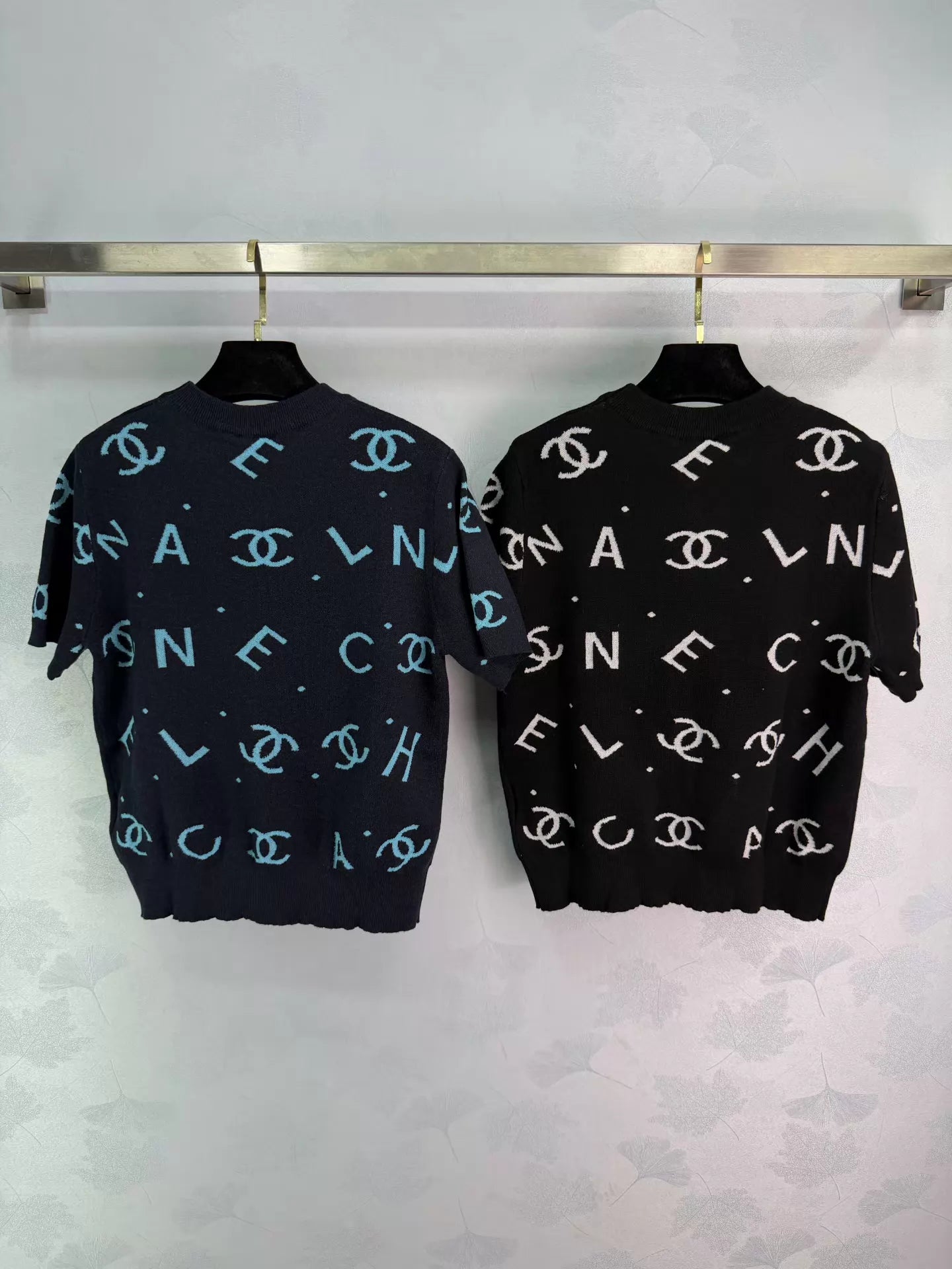 Letter Knit Short-Sleeve T-Shir