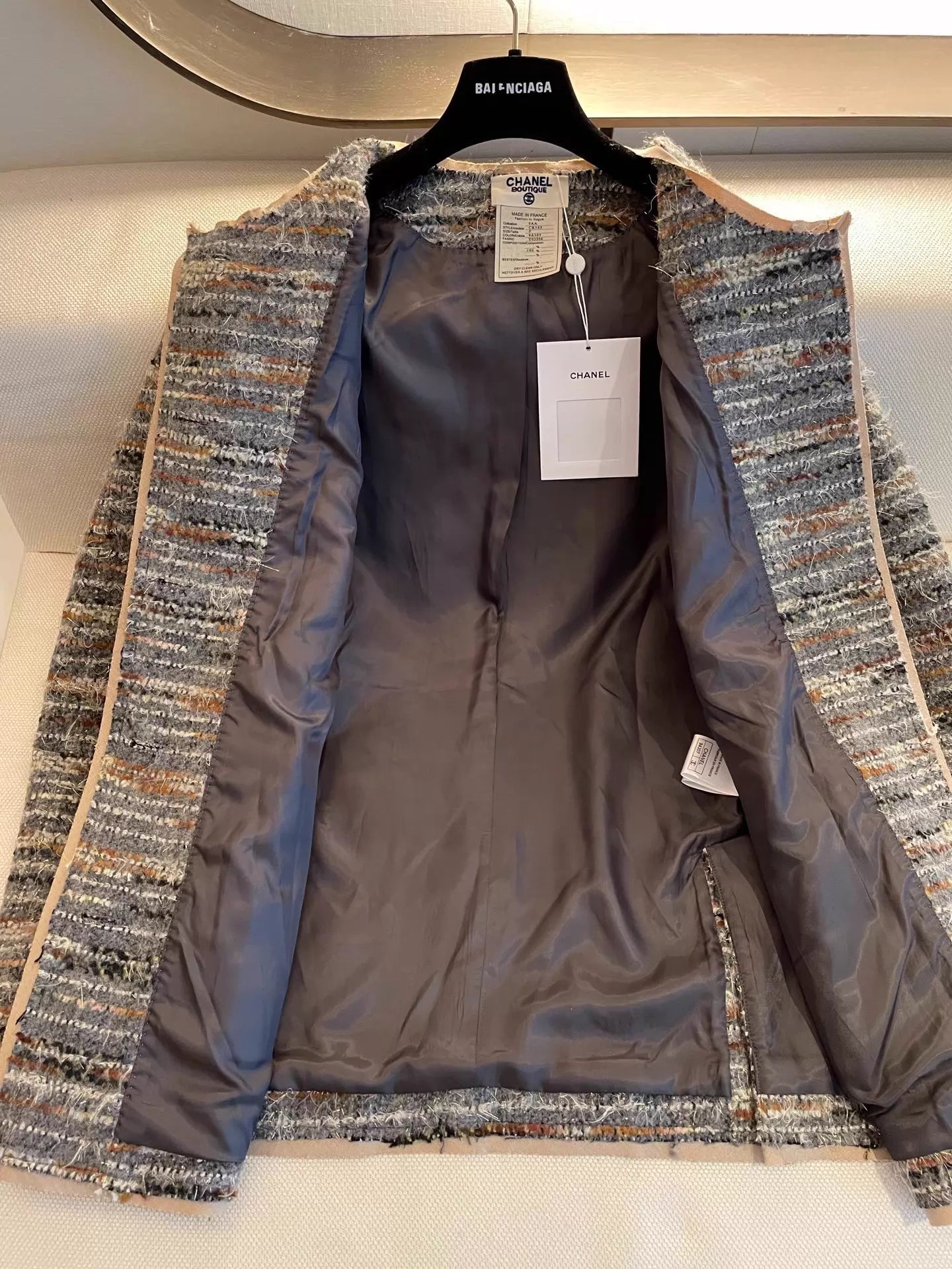Colorful Tweed Wool Coat