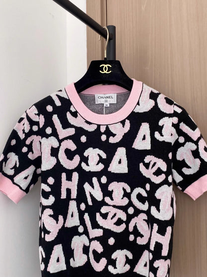 Jacquard Letter Short-Sleeve T-Shirt