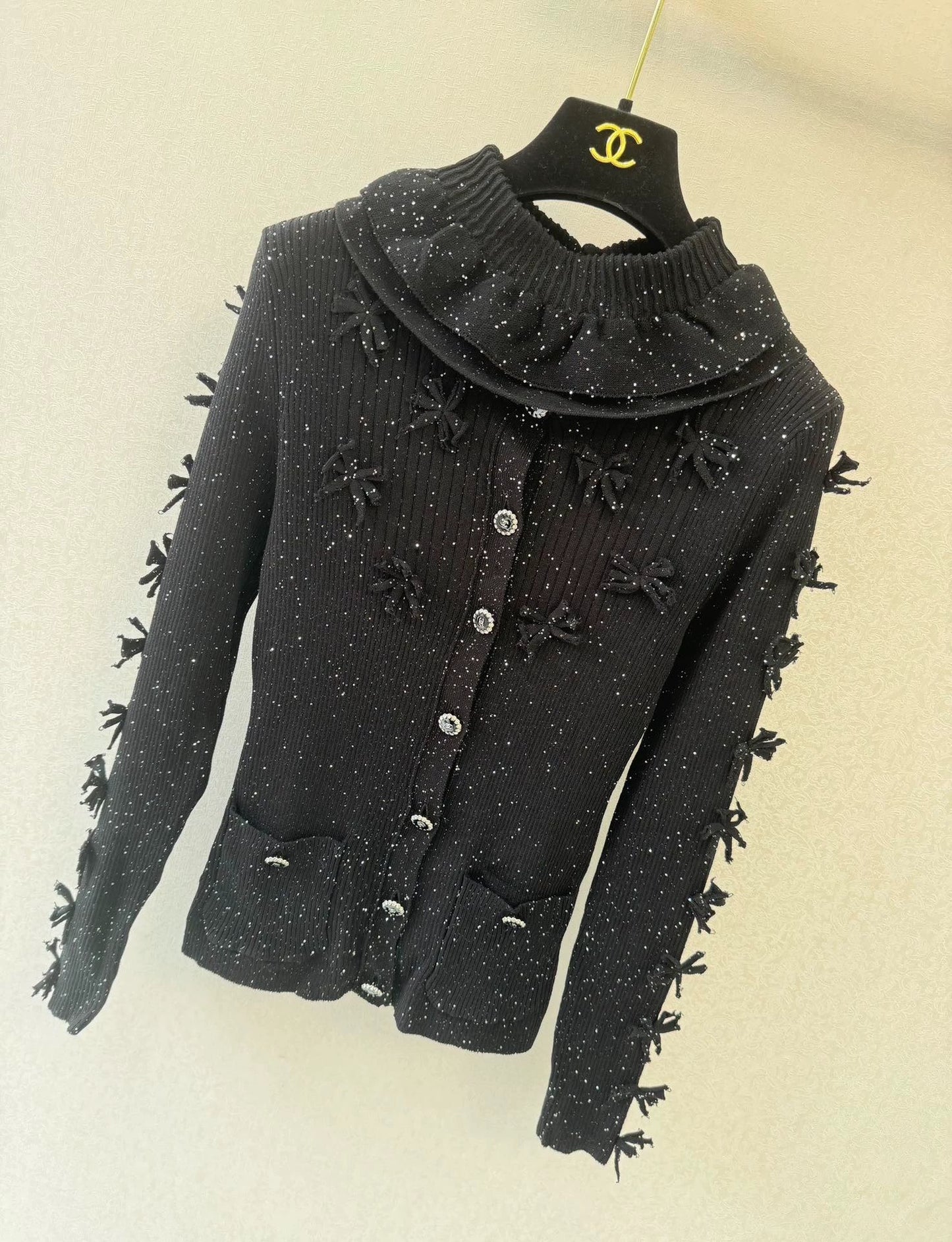 Bow knit cardigan