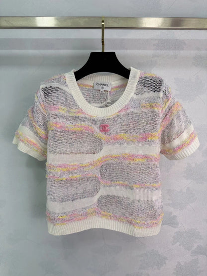 Striped Knit Short-Sleeve T-Shirt