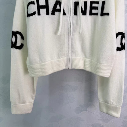 Hooded Zip-Up Long-Sleeve Cardigan