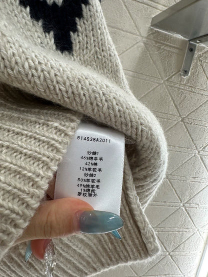 Heavy-Duty Hooked Crochet Crewneck Sweater