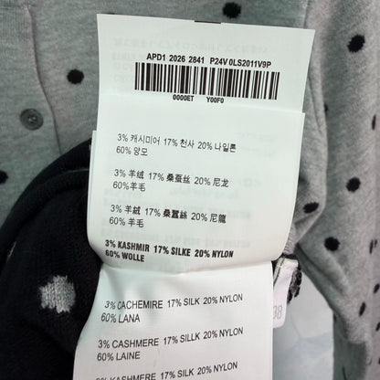 MiuMiu/26 Early Fall New Polka Dot Knit Long-Sleeve Cardigan and Mini Skirt Set