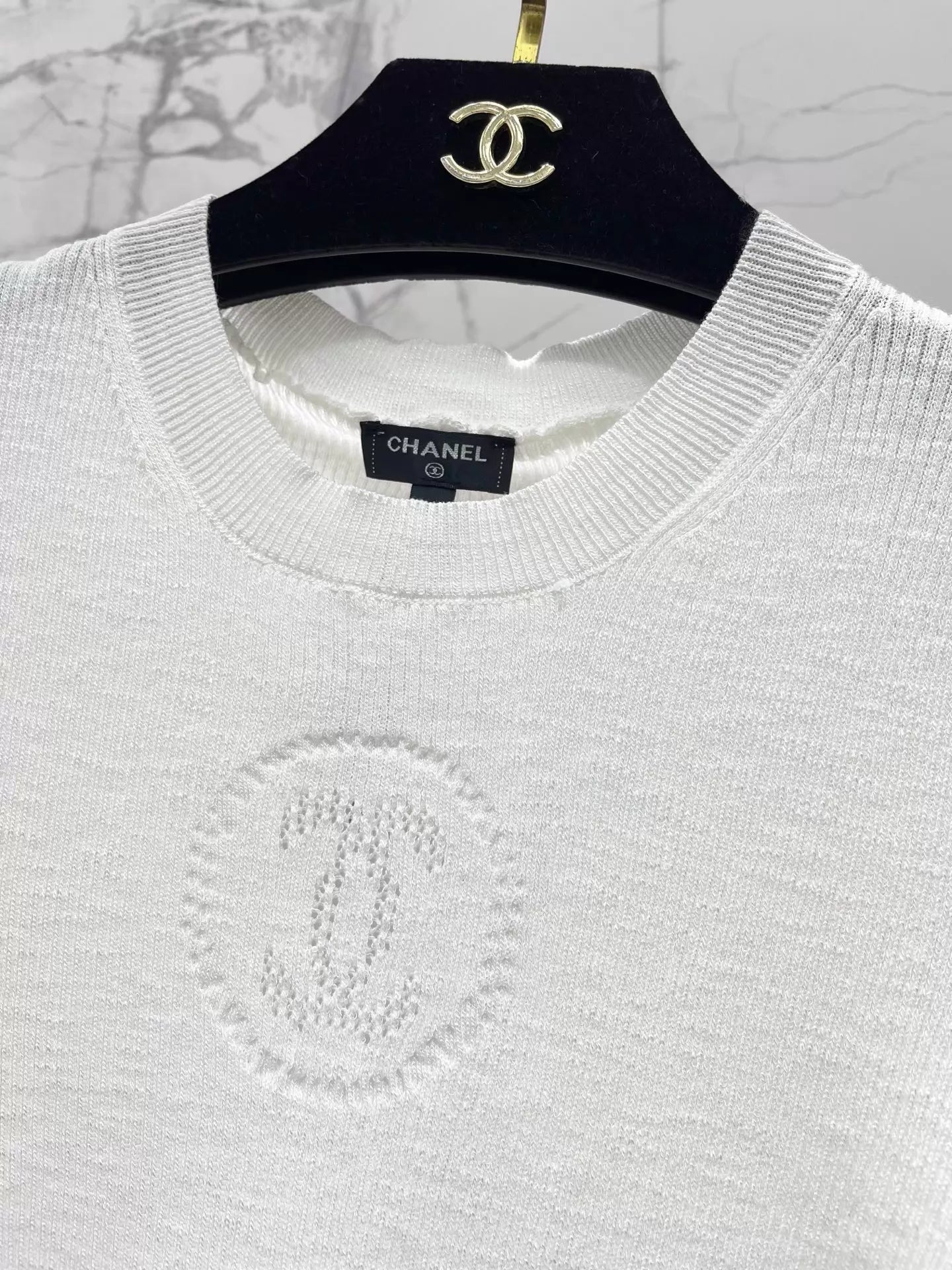 26ss Crew Neck Double C Knit T-Shirt