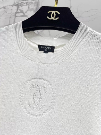 26ss Crew Neck Double C Knit T-Shirt
