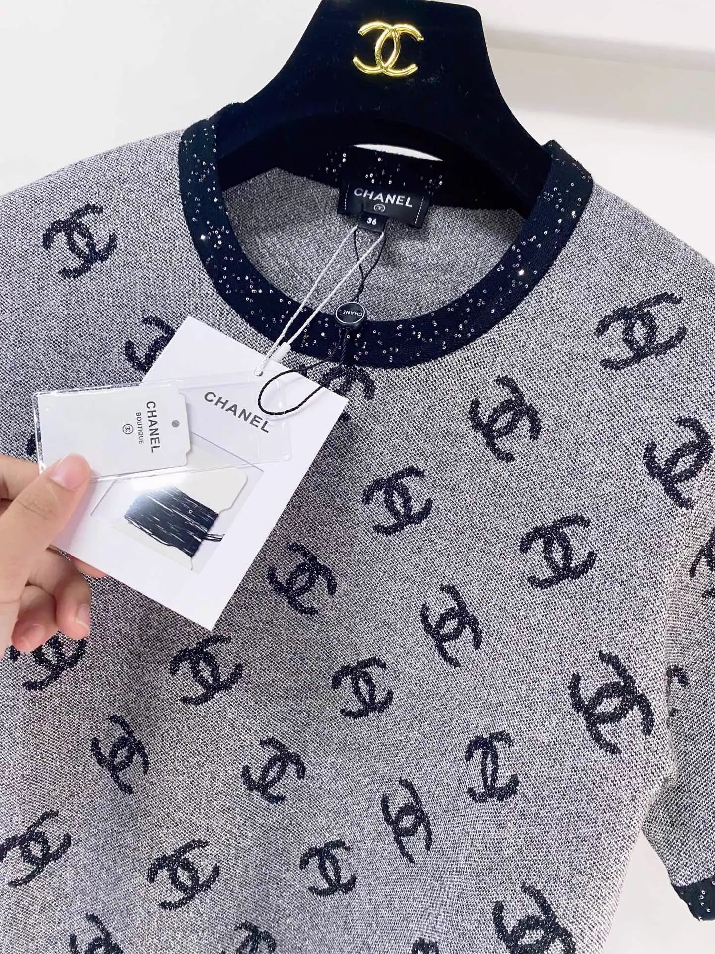 26ss All-over logo print short-sleeved T-shirt