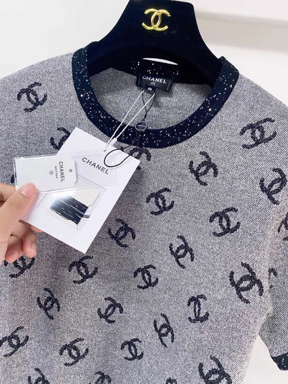 26ss All-over logo print short-sleeved T-shirt
