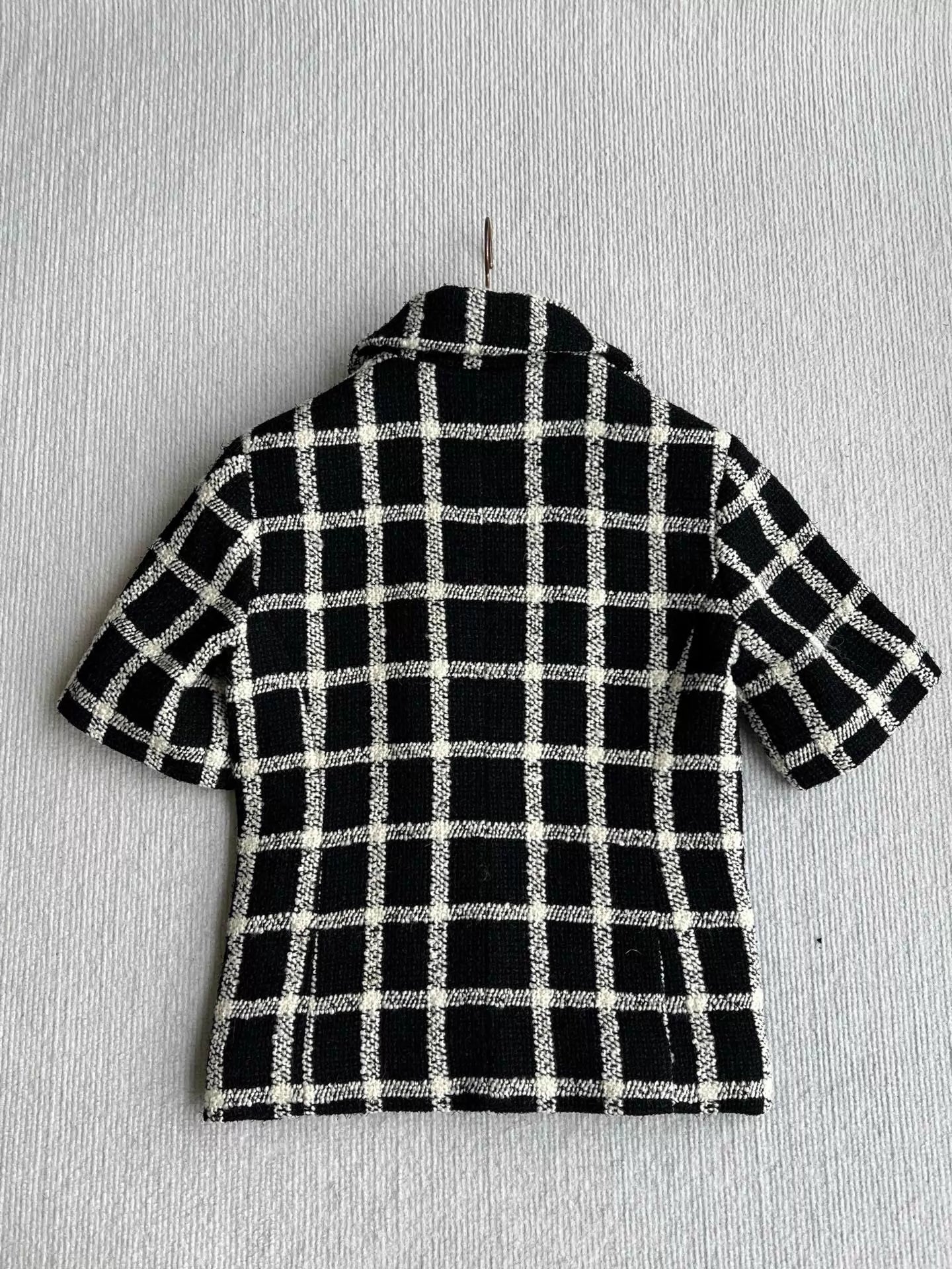 26ss French plaid tweed T-shirt/Skirts
