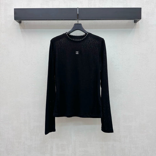 Chanel/26 New Embroidered Lace Collar Long Sleeve