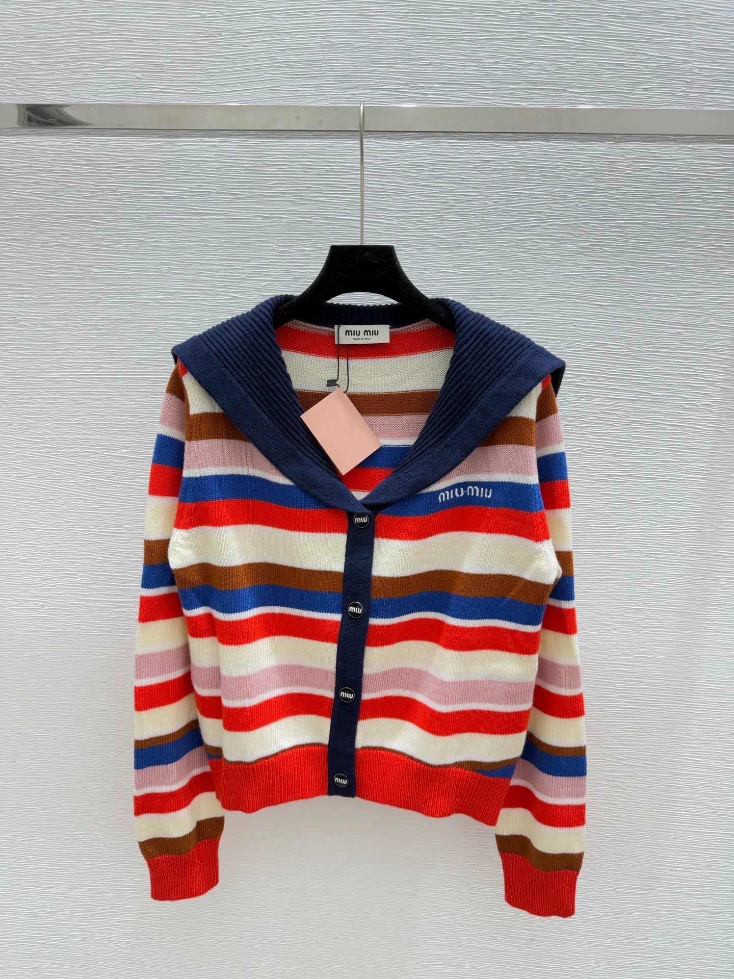 25fw Striped knitted cardigan