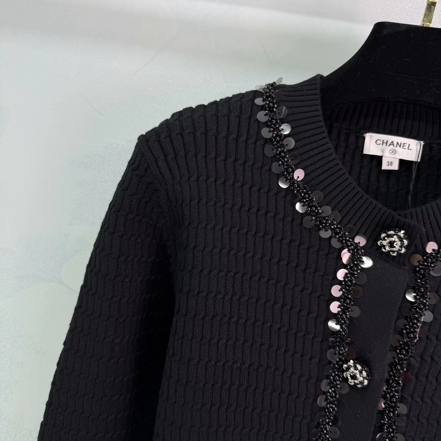 Sequined Knit Cardigan