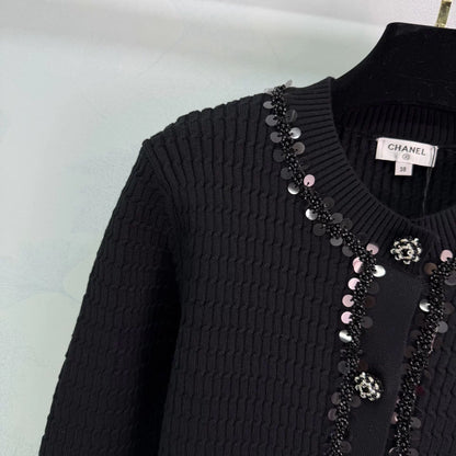 Sequined Knit Cardigan