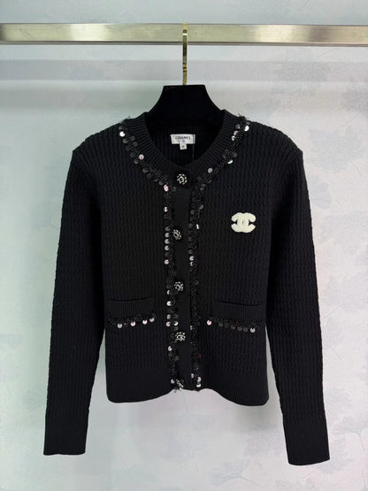 Sequined Knit Cardigan