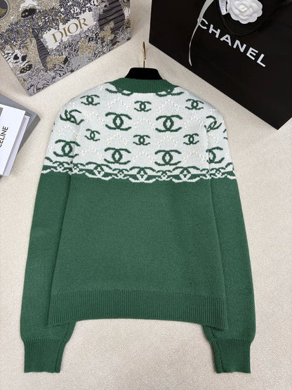 Knitted Jacquard Cashmere Sweater