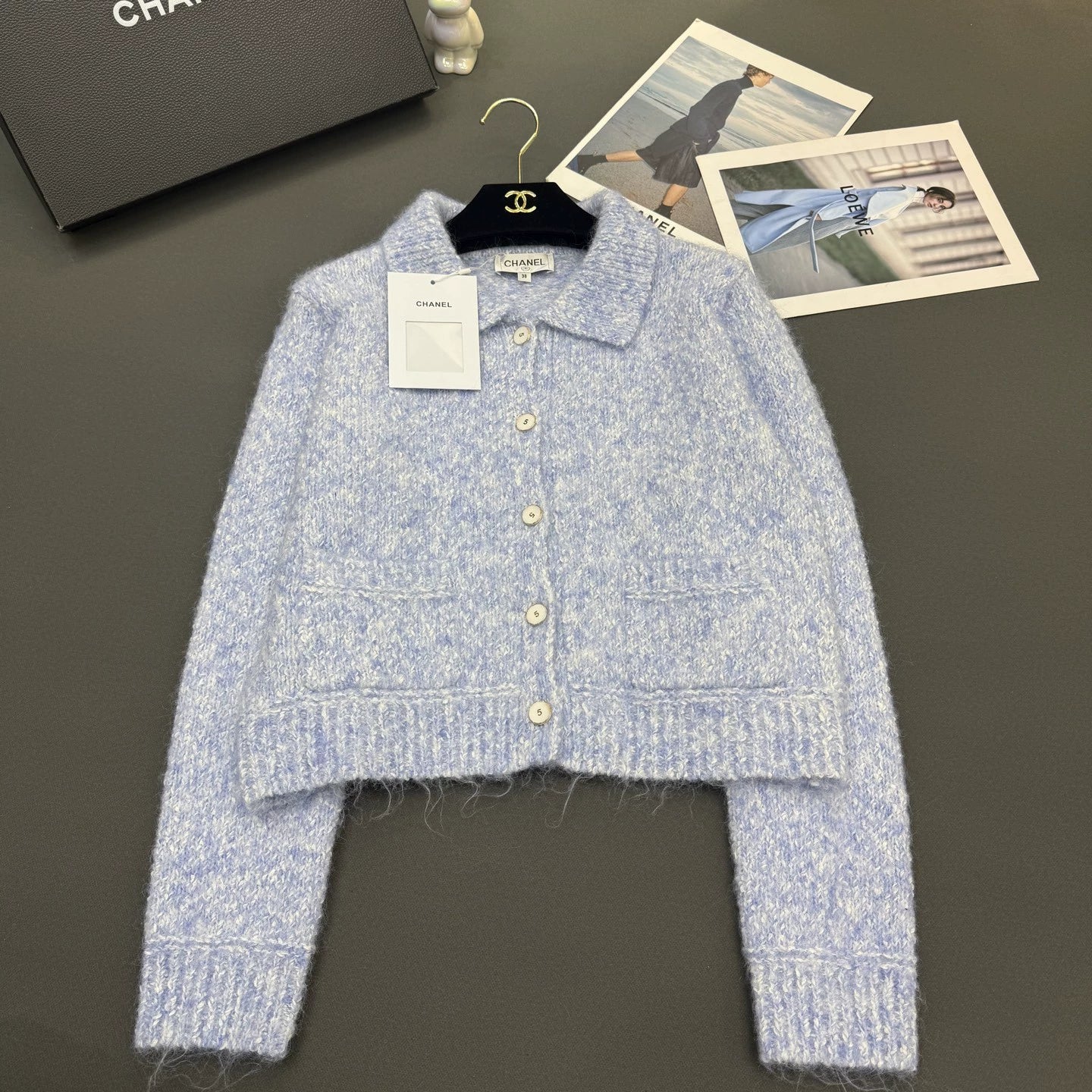 Pocket Single-breasted Lapel Cardigan