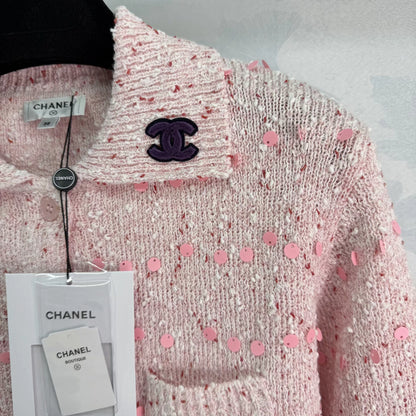 Sequined Knit Cardigan
