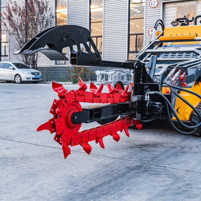MMS Skid Steer Hydraulic Excavator Trencher,26-Tine Trencher
